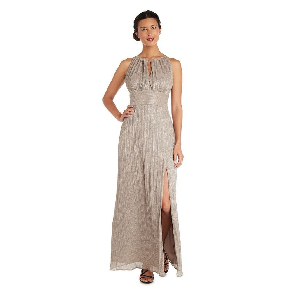 (NWT) R&M Richards Maxi Metallic Evening, Gold - size 6